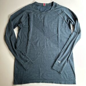 TRACKSMITH VAN CORTLANDT BLUE LONG SLEEVE WOMENS RUNNING TOP LARGE